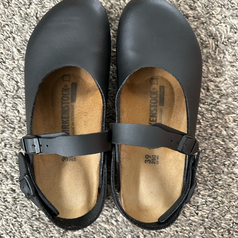 Birkenstock Black Strap Flats